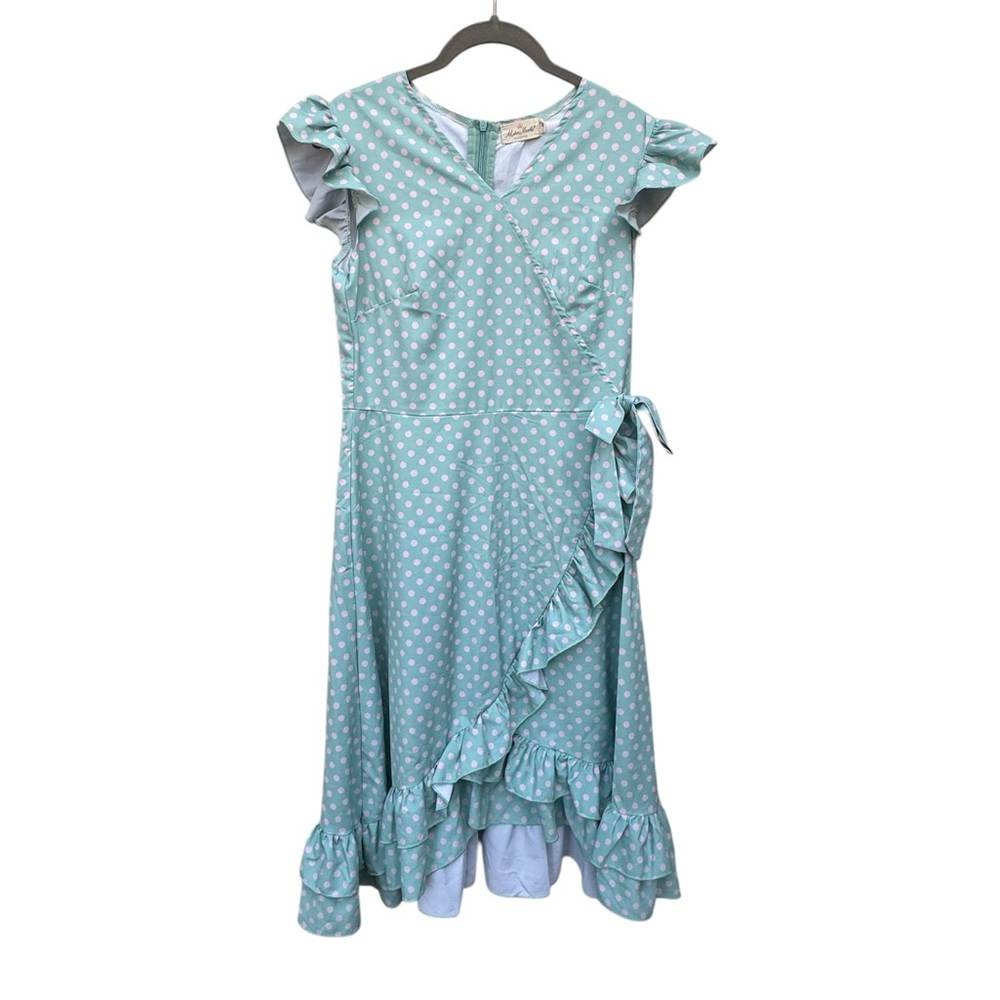 Marie Nicole Clothing Polka Dot Ruffle Dress size Small - Picture 5 of 7